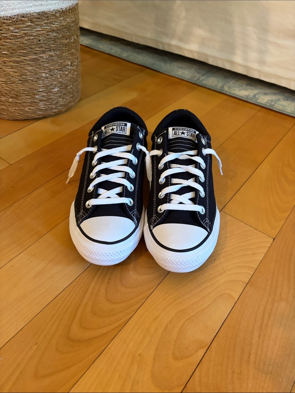 Converse Kids Low Top Sneakers in Black & White